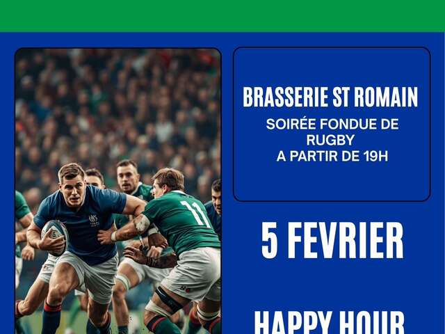 Soirée fondu de rugby à la Brasserie Saint Romain