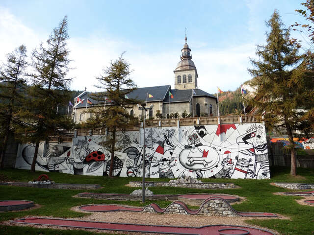 Cow Art : mural painting "The Sleeping Calf"