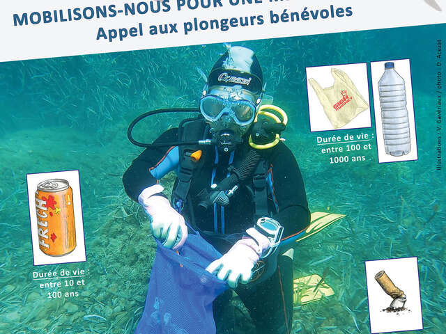 Opération de nettoyage des fonds marins avec SOS Grand Bleu