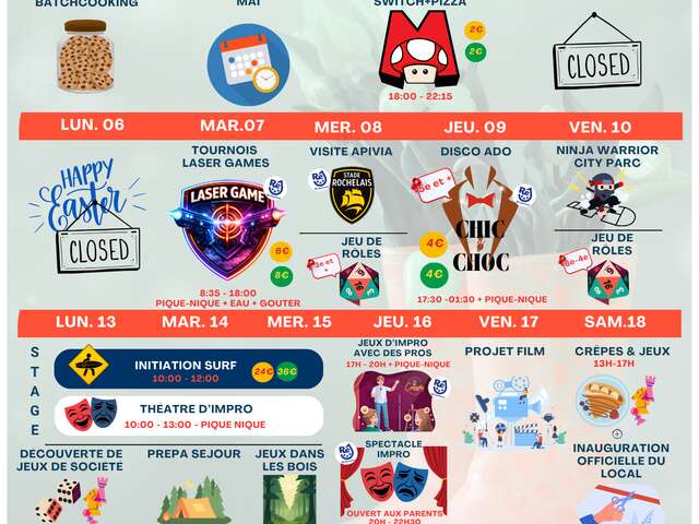 Animations de Ré Jeunesse à Ars-en-Ré - Avril