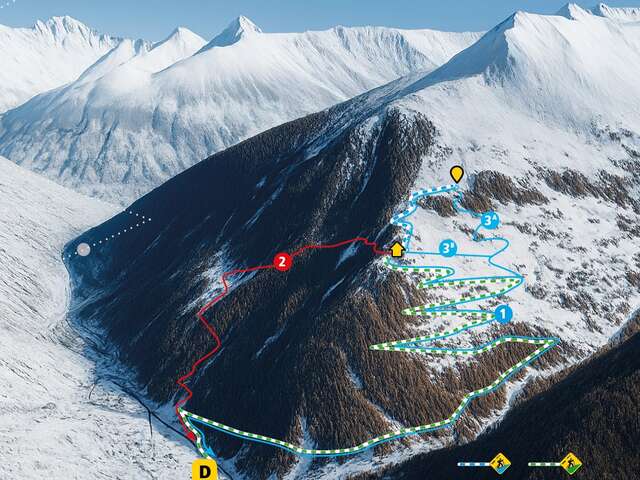 Itinéraire de ski de rando balisé - Aiguilles (Vert)