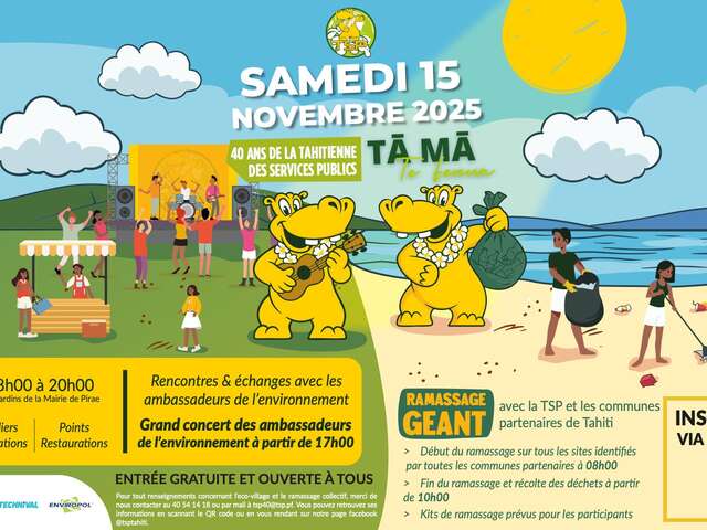 Participe à 40 ans d’action pour Tahiti ! Une journée d’engagement, d’écologie et de fête