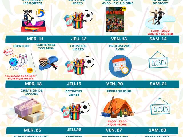 Animations de Ré Jeunesse au Bois-Plage-en-Ré - Mars
