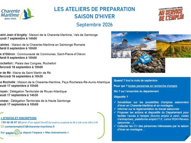 Atelier de préparation Emplois Saisonniers