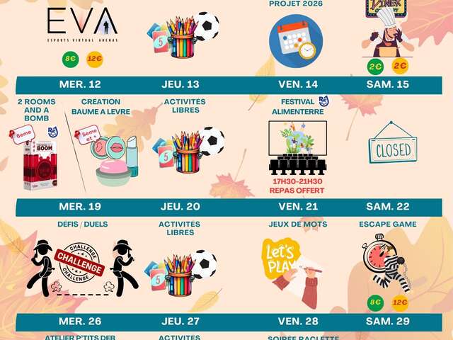 Animations de Ré Jeunesse au Bois-Plage-en-Ré - Novembre