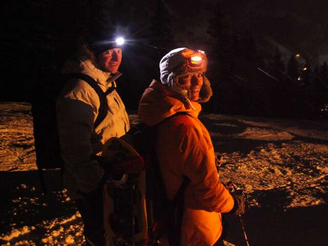 Raquettes en nocturne avec repas savoyard