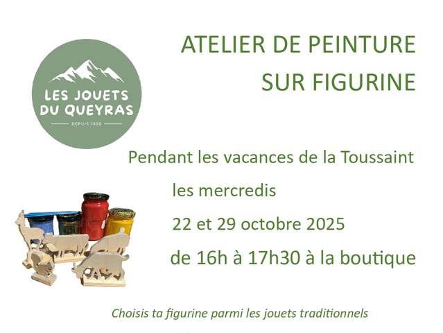 Atelier peinture sur des figurines en bois
