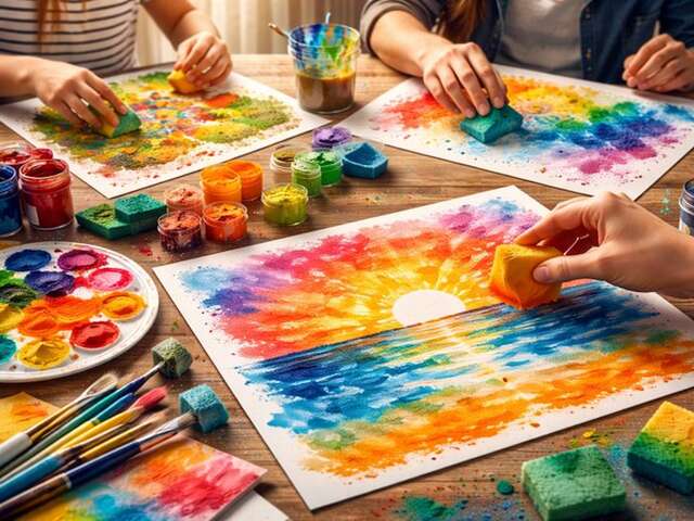 Peinture à l'éponge