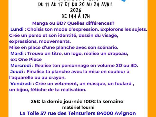 Stage créatif jeune public - Manga et BD