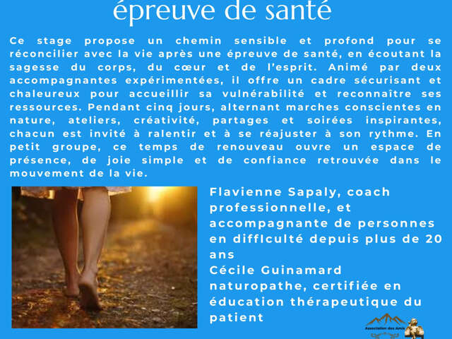 Séjour "Cheminer vers la vie après une épreuve de santé" au Centre Culturel de la Gorge