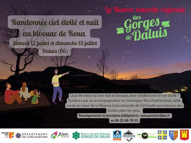 Randonnée ciel étoilé et nuit au bivouac de Roua