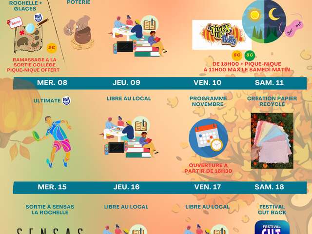Animations de Ré Jeunesse à Ars-en-Ré - Octobre