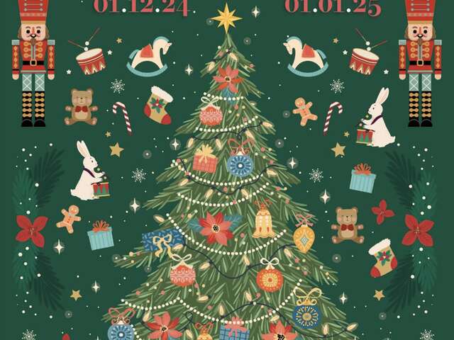 Photographie avec le Père Noël dans son chalet sur le marché de Noël