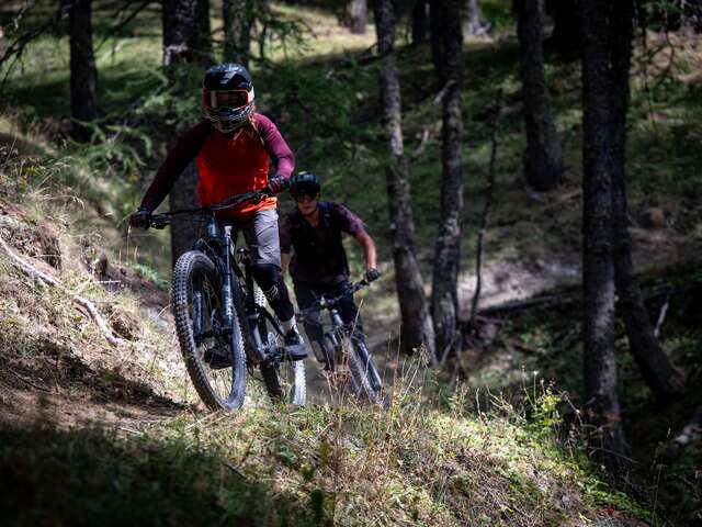 Itinéraire bike park piste bleue "La Peymian"