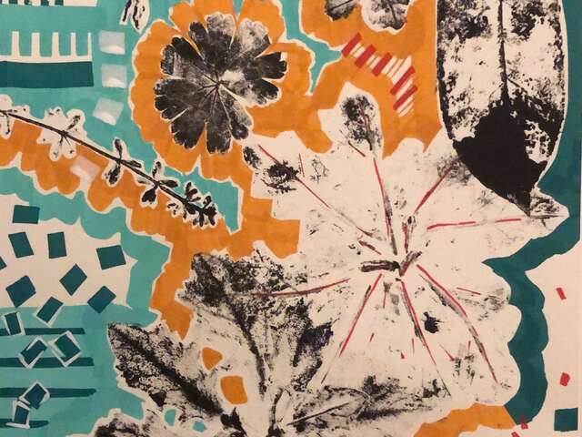 Estampe floral et dessin