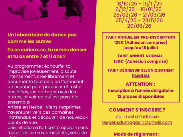 Lancement inscription annuelle - Le Magasin en Herbe