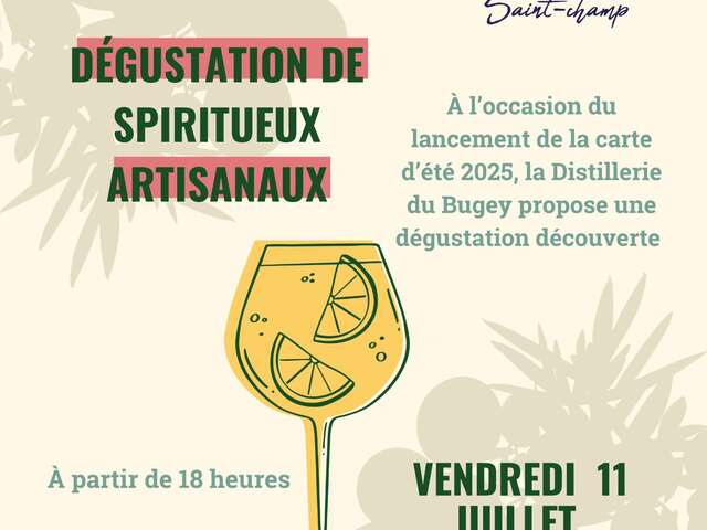Dégustation de spiritueux artisanaux de la Distillerie du Bugey