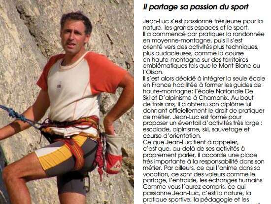 Monsieur Jean-Luc Touly - Accompagnateur en moyenne et haute montagne