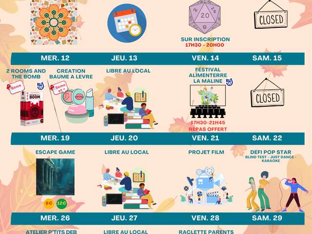 Animations de Ré Jeunesse à Ars-en-Ré - Novembre