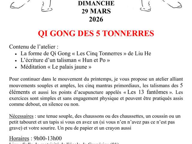 Atelier :  Qi Gong des 5 tonnerres