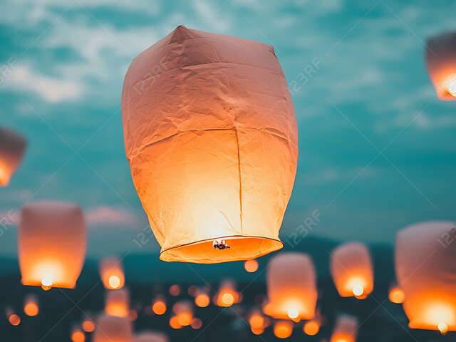 Lâcher de lanternes