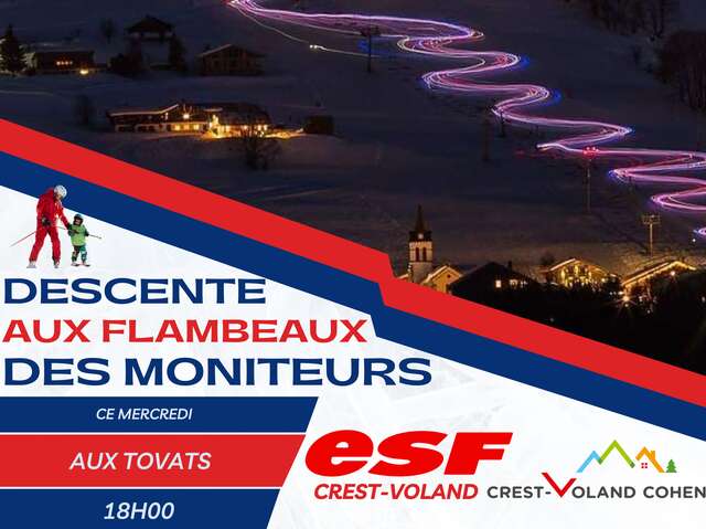 Descente aux flambeaux des moniteurs aux Tovats