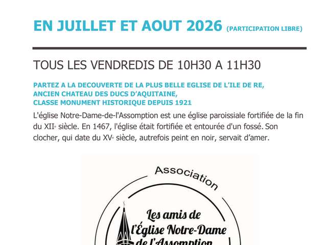 Visite guidée de l'église de Sainte-Marie-de-Ré