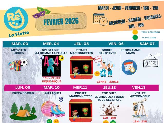 Animations Ré Jeunesse à La Flotte - Février