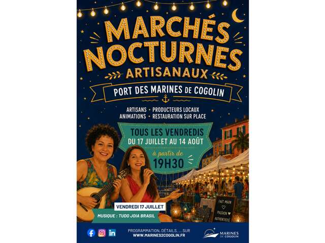 Marché nocturne artisanal aux Marines de Cogolin