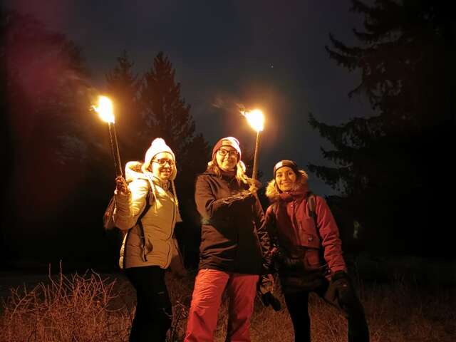 Full Moon Walk in winter at the Salève