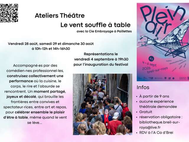 Theater workshop: the wind blows at the table with Cie de l'embrayag à paillettes