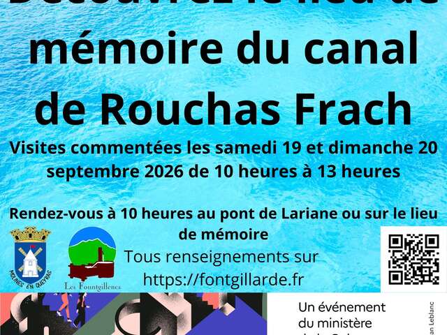 Journées Européennes du Patrimoine : Visite commentée du canal de Rouchas Frach