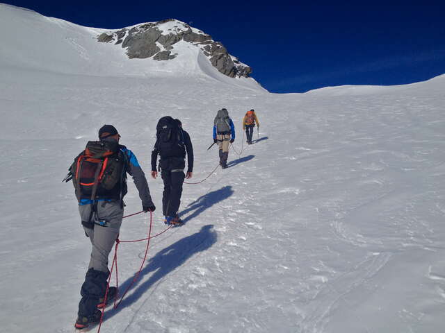 High mountain: glacier hiking