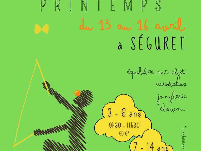 Stage de cirque du printemps pour les jeunes