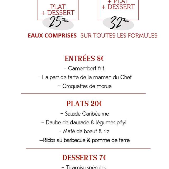 Menu de la semaine (Kay'Bô)