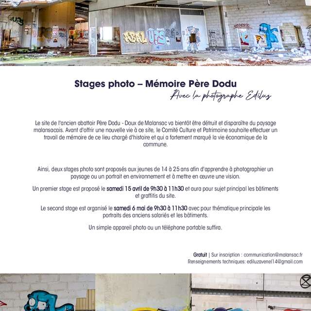 Stages photo Mémoire Père Dodu