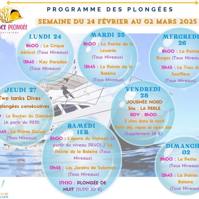 Programme des Plongées (Espace Plongée)