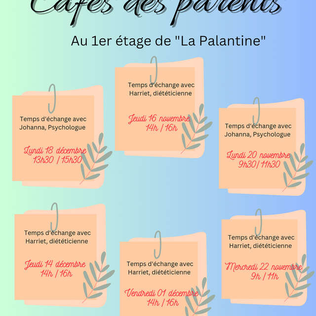 Café des parents : Temps d'échange avec Harriet, diététicienne