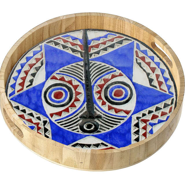 Atelier mosaïque "Plateau rond & masque africain"