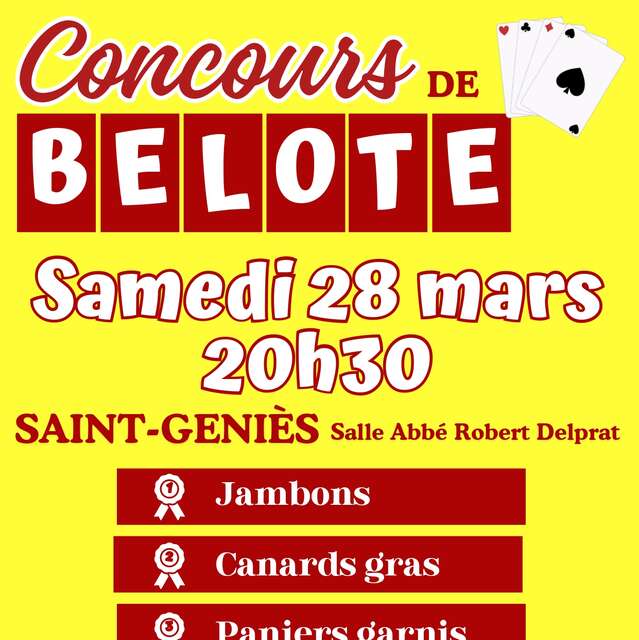 Concours de belote à Saint Geniès