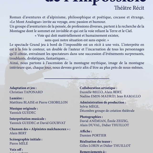 Théâtre à Sainte Nathalène : "Voyage à bord de l'impossible"