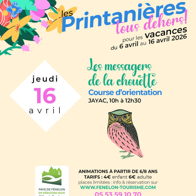Les Printanières 2026 - Les messagers de la chouette : course d'orientation