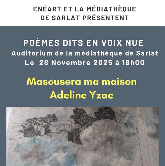 Soirée Poésie : Adeline YZAC dira "Masousera ma maison"