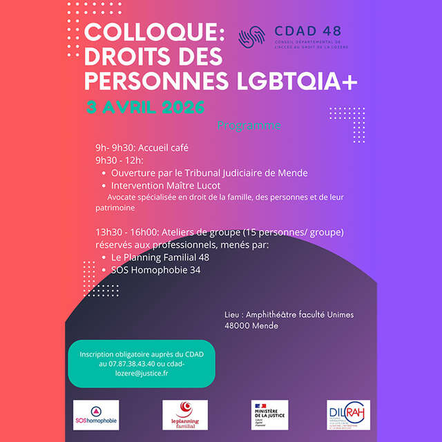 COLLOQUE : DROIT DES PERSONNES LGBTQIA+