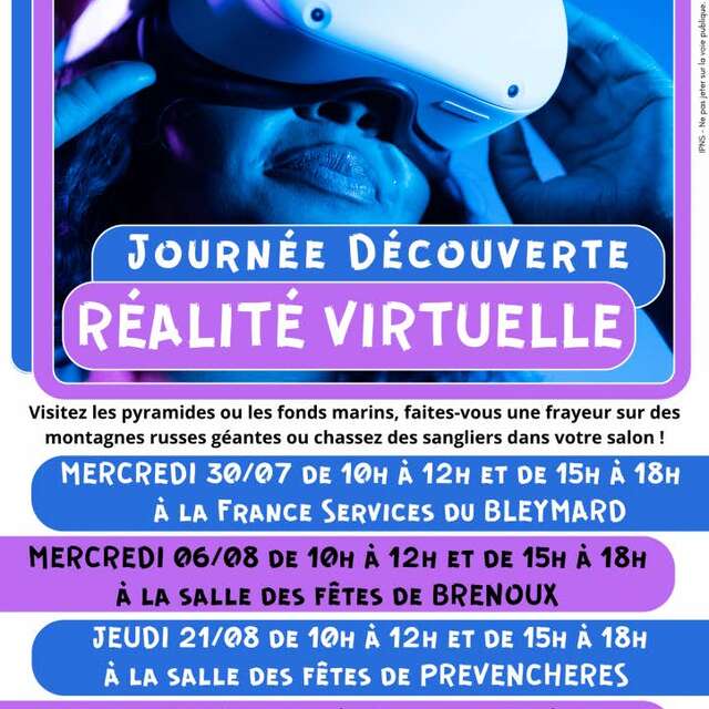 ATELIER NUMÉRIQUE : DÉCOUVERTE RÉALITÉ VIRTUELLE