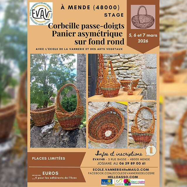 STAGE DE VANNERIE : VANNERIE SUR FOND ROND EN OSIER