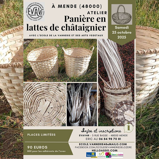 STAGE DE VANNERIE : FABRICATION D'UNE PANIÈRE EN LATTES DE CHÂTAIGNIERS