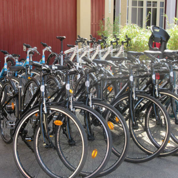 A bicyclette