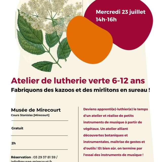 Ambiance tes vacances été - musée atelier de lutherie verte fabriquons des kazoos et des mirlitons