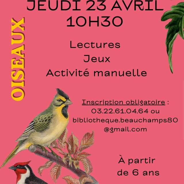 Lectures, jeux, activité manuelle : Oiseaux